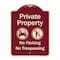 Signmission Designer Series-Private Property No Parking Or Trespassing With Symbols, 24" x 18", BU-1824-9916 A-DES-BU-1824-9916 - alternate 1